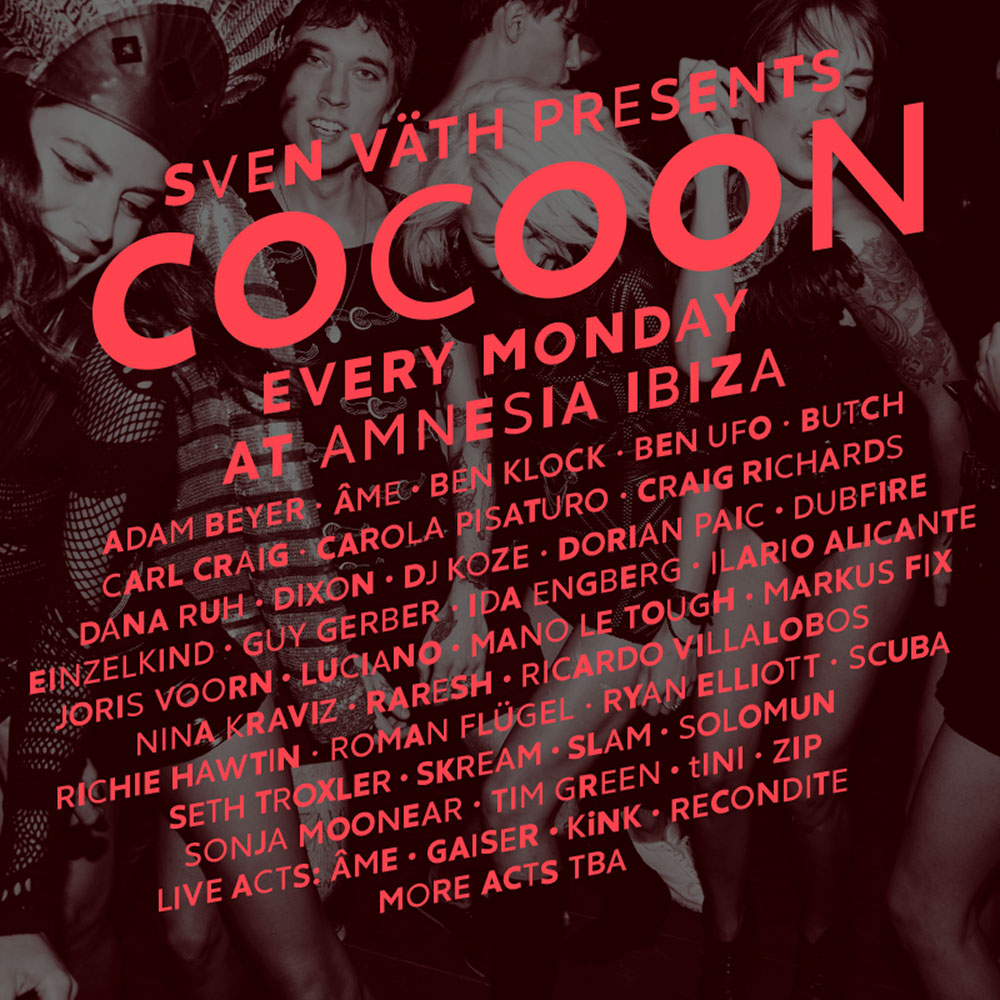 Cocoon Ibiza announces first wave of artists for summer 2016 at Amnesia. cover