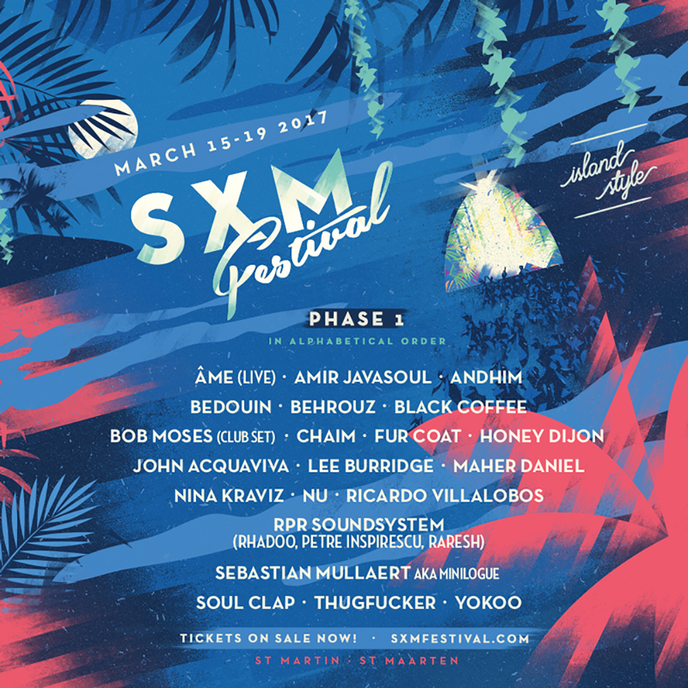 SXM Festival on the Caribbean Island of Saint Martin Announces Phase 1 Lineup for March 15-19 2017 cover