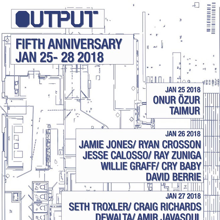Output announces fifth anniversary celebration line ups include Jamie Jones, Seth Troxler and more. cover