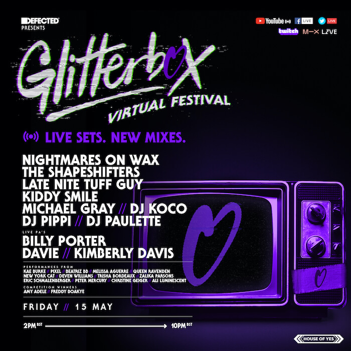 Glitterbox virtual festival with billy porter, Nightmares on Wax And Kiddy Smile cover