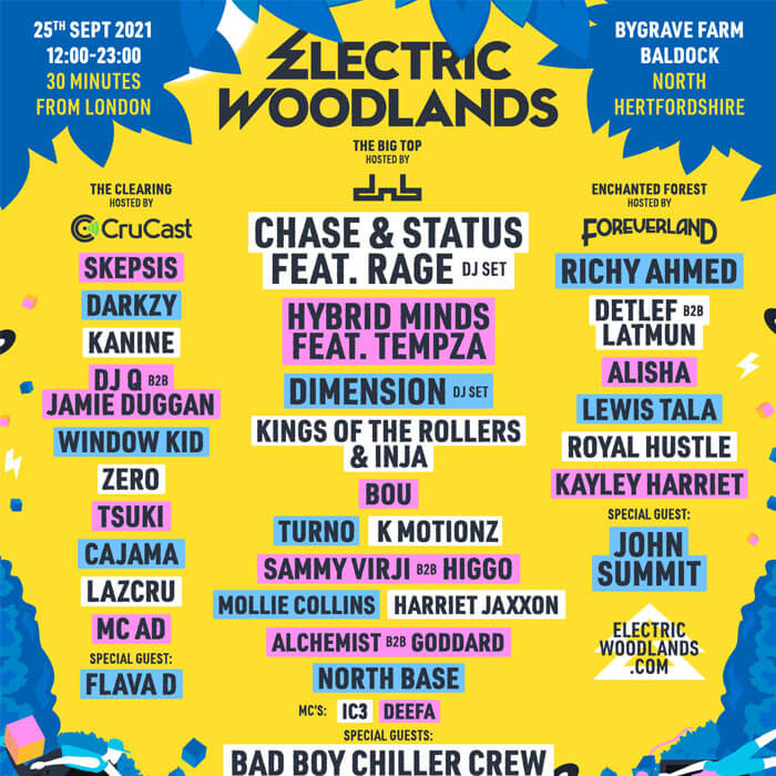 Electric Woodland Launches w/ Chase & Status, Hybrid Minds, Dimension, Crucast, Richy Ahmed & More. cover