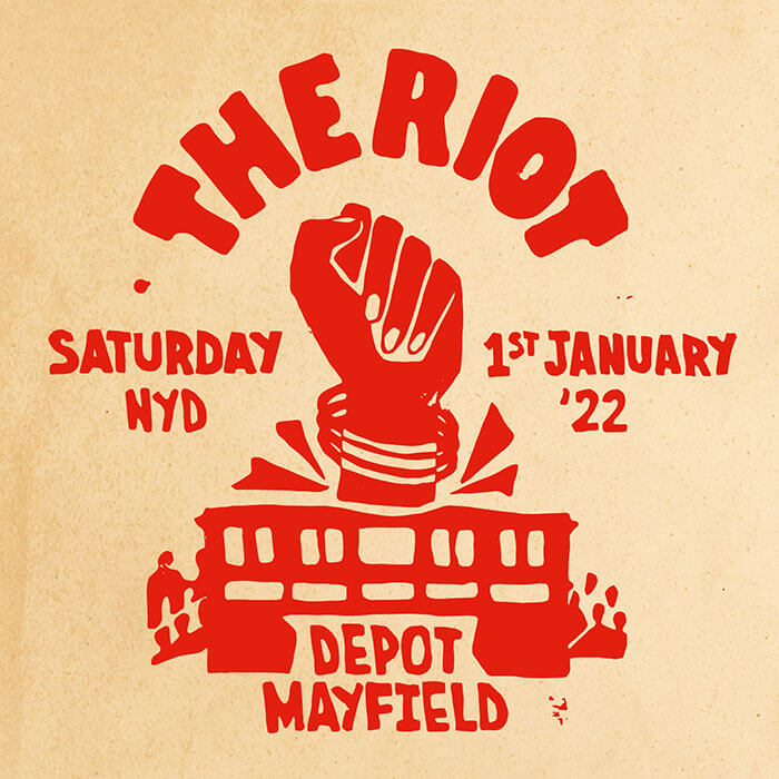 'The Riot? revealed for New Years Day At Depot Mayfield cover