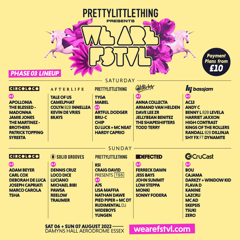 WE ARE FSTVL Announces Full Lineup, Stage Hosts and Artist Breakdown cover