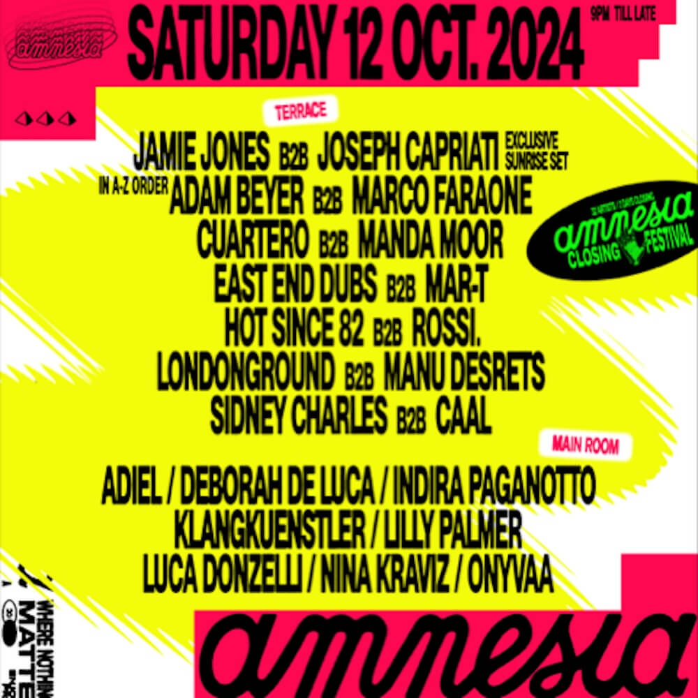 Amnesia is prepared to make history with the Amnesia Closing Festival and lineup cover